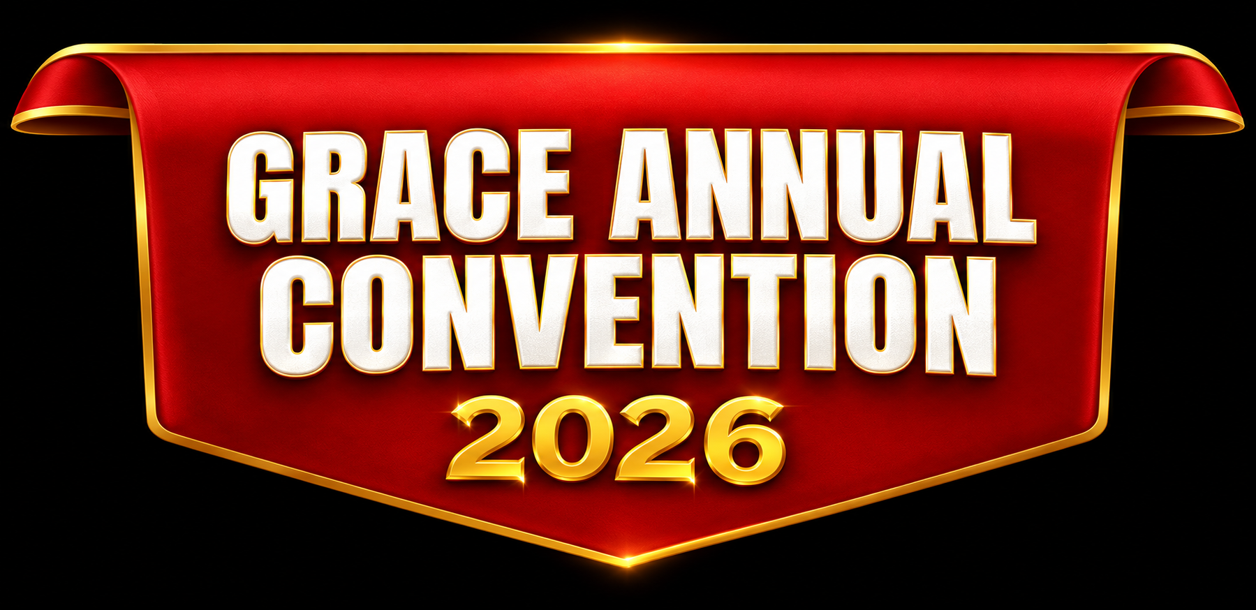 LOCCIM Grace Annual Convention 2026 red and gold banner logo with elegant lettering.