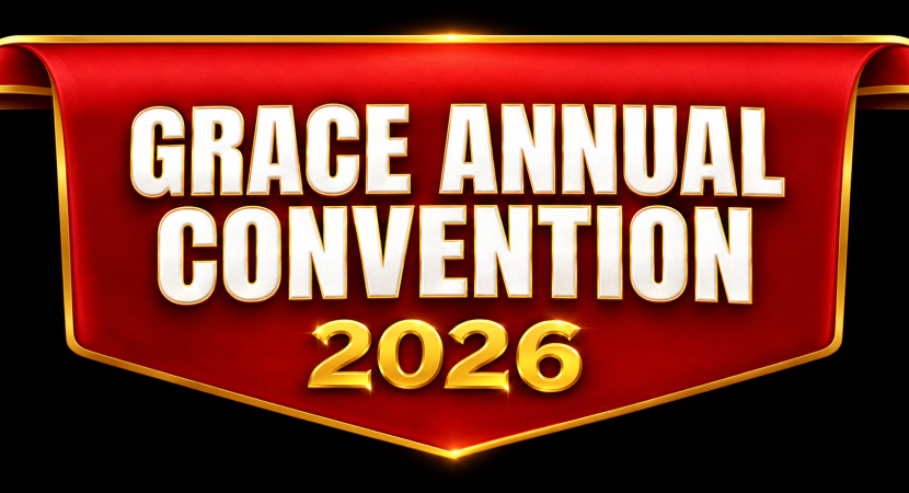 LOCCIM Grace Annual Convention 2026 red and gold banner logo with elegant lettering.