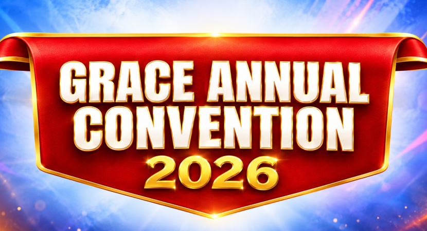 LOCCIM Grace Annual Convention 2026 red and gold banner logo with elegant lettering.